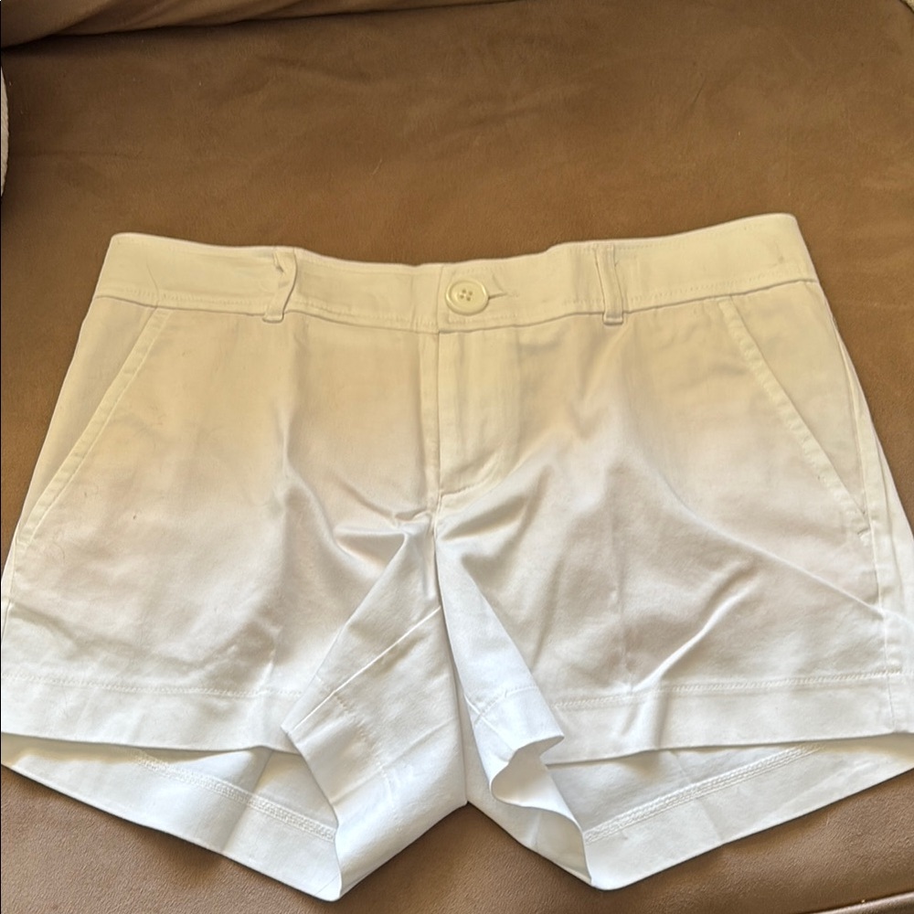 Tracy Negoshian White Bermuda Shorts Tailored Cotton Blend